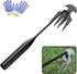 Weed Removal Tool Garden Weeding Tools Manganese Steel Hand Weeder Tool with Handle, 4 Teethes Dual Purpose Manual Weeders Tool for Garden Vegetab...
