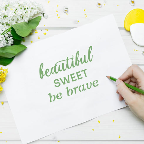 4 Pieces Word Stencils for Painting Decors, 6 x 8 Inches Inspirational Quote Stencils Resuable Plastic Stencils Motivational Templates for Word Ar...