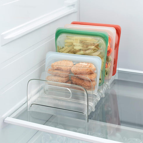 YouCopia FreezeUp Freezer Rack 12" BPA-Free Fridge Organizer with Adjustable Dividers and Handles for Frozen Food Box and Meal Storage, Clear...