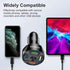 4-Port Car Charger Adapter,QC3.0 Fast Charging with LED Light Display Cigarette Lighter USB Charger Compatible with iPhone 14 Pro MAX/13 MacBook P...