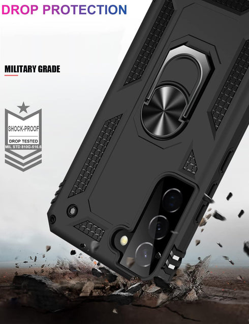 IKAZZ for Galaxy S22 Case,Military Grade Shockproof Heavy Duty Protective Phone Case Pass 16ft Drop Test with Magnetic Kickstand for Samsung Galax...
