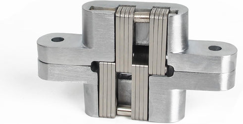 Hidden Door Hinge (0-180 Opening Angle) Zinc Alloy Hidden Hinge Door Hardware Accessories (Silver -Small)...