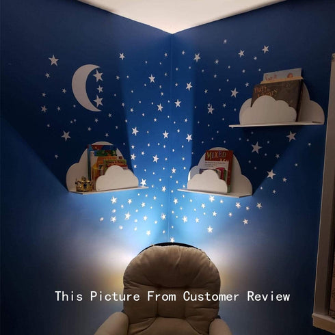 Moon and Stars Wall Decal Vinyl Sticker for Kids Boy Girls Baby Room Decoration Good Night Nursery Wall Decor Home House Bedroom Design YMX16 (Whi...