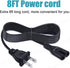 Power Cord for TCL Roku TV 55FS4690 LE50FHDE3010M 40FS3800 40FS4610R 55FS4610R 50FS3800 32S3700 32S331 40FD2700 Replacement 2 Prong Power Cord 8ft...