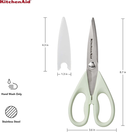 KitchenAid All Purpose Kitchen Shears with Protective Sheath for Everyday use, Dishwasher Safe Stainless Steel Scissors with Comfort Grip, 8.72-In...
