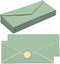 50 pcs Sage Green Business Envelope with V-Flap, Gold Border & Golden Sticker, 10 Self Adhesive Envelopes for Office, Checks, Letter Mailing, Invo...