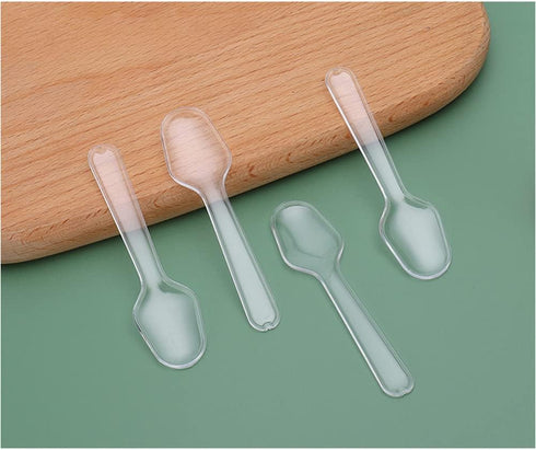 500PCS Clear Plastic Tasting Spoons Disposable Mini Tasters Small Taster Spoons Ice Cream Frozen Dessert Jelly Desert Cake Spoon for Food Trucks W...