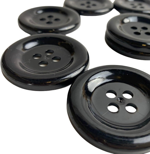 Big Round Button (50 mm) 10 Pcs for Sewing Garment Clothing Dress Pants Skirt Hat Accessories Scrapbooking DIY Craft Black...