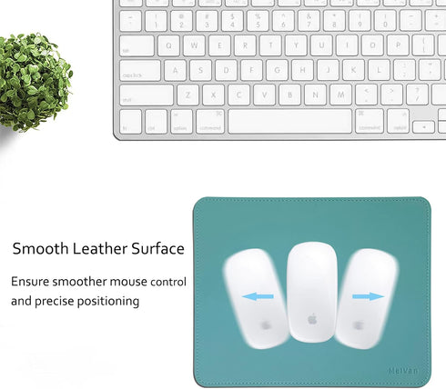 MelVan PU Leather Mouse Pad with Stitched Edge, Wood Mouse Pad, Waterproof Gaming Mouse Pad Mat for Computers, Laptop, Office & Home, 10.2" x 8.3"...