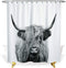 Cow Shower Curtain - White Shower Curtains for Bathroom Decor, Black and White Gray 3D Art Print (72x84,Grey Highland Cow)...