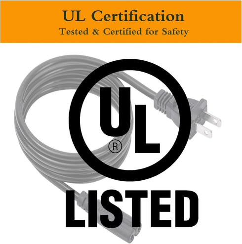TV Power Cable Cord for Samsung 24" 32" 40" 43" 48" 49" 50" 55" 60" 65" 75" Inch LCD HD Smart 4K Curved TV UN55RU8000FXZA UN65RU7100FXZA UN43NU690...