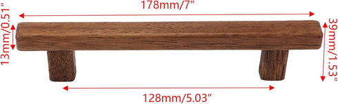 Semetall 8Pcs Walnut Wood Drawer Pulls,5 inch Hole Center Pull Handles Wood,Wooden Handles for Dresser Drawers,Cabinets,Kitchen,Wardrobe...