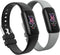 2 Pack Waterproof Bands Compatible with Fitbit Luxe Bands for Women Men, Classic Soft Sports Replacement Wristbands (Small 5.5" - 7.3", black/grey...