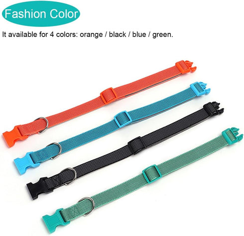 Full Reflective Dog Collar Adjustable Soft Neoprene Padded Nylon Pet Collars Durable D-Ring Quick Release Buckle Working Collars for Small Medium ...