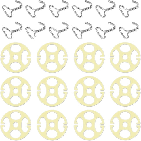 24 Pcs Car Seat Cover Plum Plate Metal Hook - 12Pcs Plastic Car Seat Covers Chucks + 12Pcs Metal Hook Locking Clip Plastic Card Fixing Buckle, Fas...