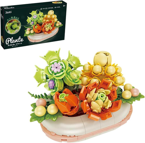 Mini Bloomscape DIY Succulent Building Kit - Create Your Botanical Oasis with 389PCS Construction Blocks (Not Compatible with Lego Set)...