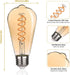 ST58 (ST19) Vintage Edison LED Bulb, Warm White 2500K, Antique Flexible Spiral LED Filament Light Bulb, 600LM Dimmable, 6W Equivalent to 60W, CRI ...