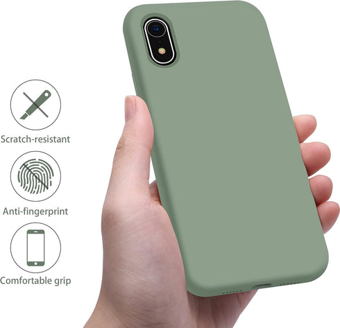 OTOFLY iPhone XR Case, Soft Silicone Full-Body Protective Bumper, Compatible with Apple iPhone XR 6.1 inch, Calke Green......