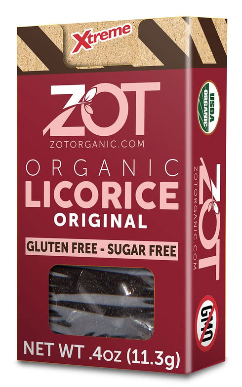 ZOT 100% Organic Licorice, Original, 0.4 Ounce (Pack of 6), Dark Brown, Black, (KKPPOA25607)...