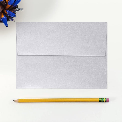 LUXPaper A7 Invitation Envelopes | Peel & Press | 5 1/4" x 7 1/4" | Silver Metallic | 80lb. Text | 50 Qty...