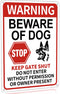 Beware of Dog Signs for Fence, 13"x9.9" Do Not Enter Sign, Reflective Tin Sign Great for Home Garden Fence Door Wall Decor...