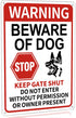 Beware of Dog Signs for Fence, 13"x9.9" Do Not Enter Sign, Reflective Tin Sign Great for Home Garden Fence Door Wall Decor...
