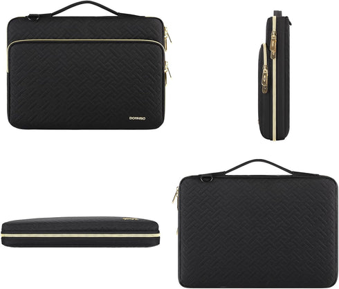 DOMISO 15.6 inch Laptop Sleeve Case Water-Resistant Computer Cover Bag with Detachable Shoulder Straps and Extendable Handle for HP, Dell, Asus No...