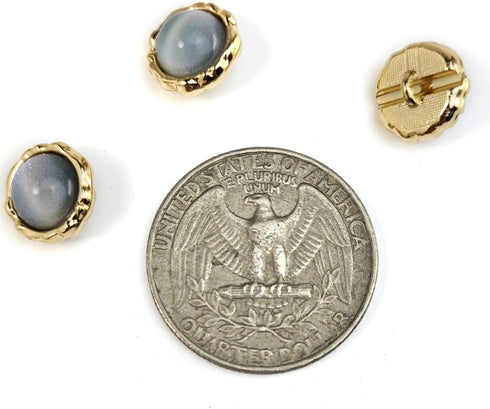 Frosted Gray Resin Rotating Flower Metal Base Sewing Shank Buttons 20 Pcs - 11.5mm, 15/32"...