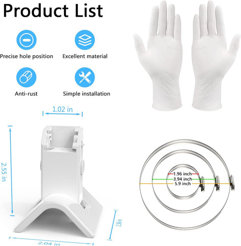 Outdoor Pole Mount for eufy Solocam S340 (No Drill Mount, White, 1 Pack)...