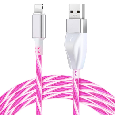 Aolcev Charger Cable for iPhone, 5FT Light Up Glowing Fast Charging Cord, 60W High-Speed Fast Charging Cable Compatible with iPhone 14 13 12 11 Pr...