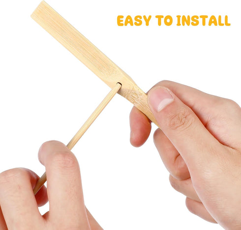 Alipis 10 Pcs Flying Helicopter Toy Wood Dragonfly Hand Rub DIY Propeller for Kids Outdoor Patio Garden Toy...