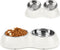 Double Dog Bowl Set - includes Two 6.9 fl oz Stainless Steel Bowls & Elevated Base, Ideal for Small to Large Pets, Feeding Solution for Dogs, Cats...