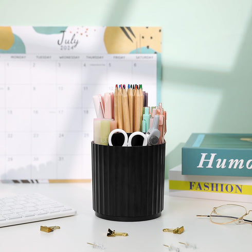 SKYDUE Rotating Pen Holder for Desk Accessories, Small Pen Holder for Desk, Pencil Holder for Office Supplies Desk Organizer,Art Supply Storage Bo...