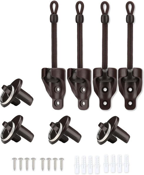 Sun Shade Replacement Parts Shade Tie Downs and End Cap with Ring Kit,Weather Resistance,Compatible with Coolaroo Exterior Roller Shade,Outdoor Bl...
