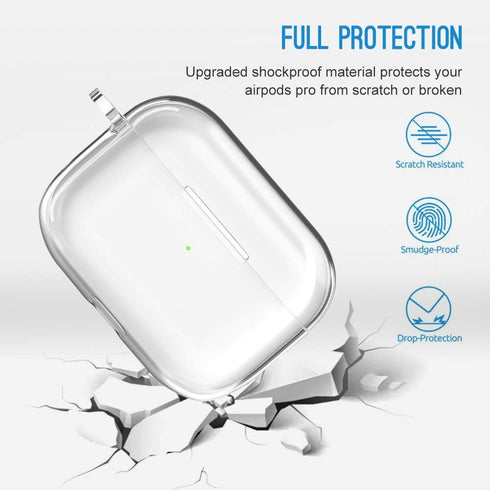 valkit Compatible Airpods Pro Case Cover, Clear Airpod Pro Soft TPU Protective Case 2019 with Keychain Shockproof Cover for Apple Airpods Pro Char...