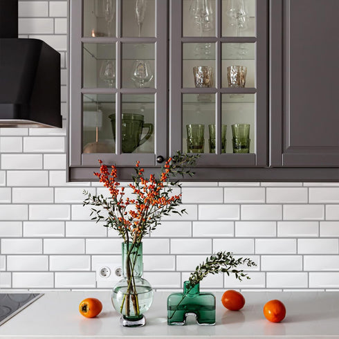 Livebor Peel and Stick Backsplash Wallpaper Kitchen Wallpaper 11.8inch x 196.8inch Tile Peel and Stick for Kitchen Countertop Tile Contact Paper K...