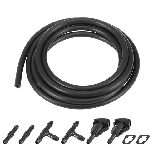 X AUTOHAUX 7pcs Front Windshield Washer Nozzles Kit for Dodge for Ram for Chrysler 2 Meters Windshield Washer Hose with Connectors Replaces 511304...
