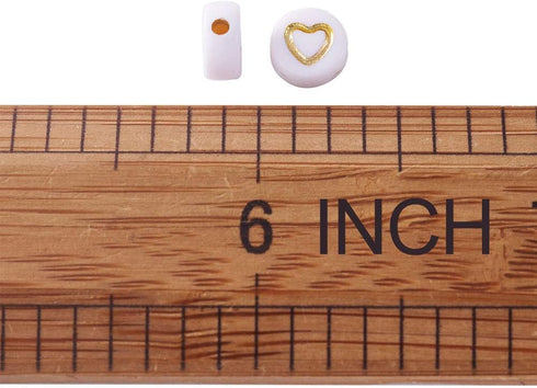 Cheriswelry 200pcs 7mm White Gold Acrylic Heart Beads Flat Round Disc Coin Heart Pony Beads for DIY Bracelet Necklace Jewelry Making Supplies...