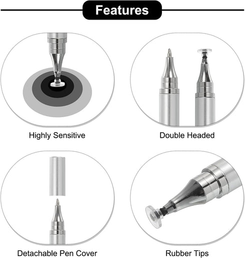 MECCANIXITY 2pcs Ballpoint Pen with Stylus Tip 2 in 1 Ink Pen Fine Point Disc Stylus Pens for Touch Screens Universal Capacitive Stylus Tablet Pen...