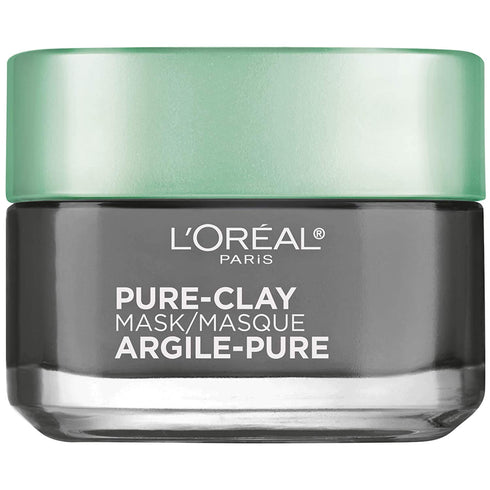 L'Oreal Paris Skincare Pure Clay Face Mask with Charcoal for Dull Skin to Detox & Brighten Skin, Clay Mask, at home face mask, 1.7 oz....