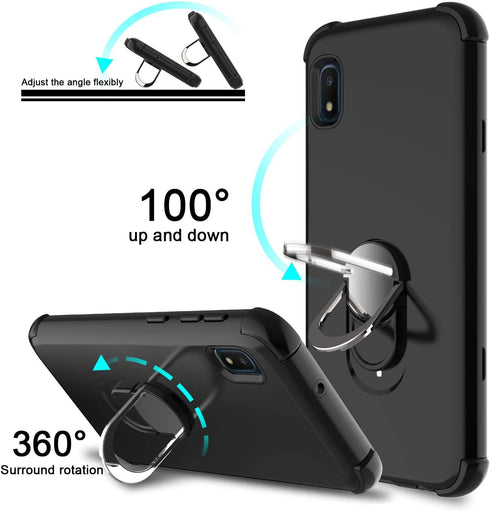 Compatible with Galaxy A10e Case with Soft TPU Screen Protector, Ring Magnetic Holder Kickstand Shockproof Protective Phone Cover Case for Samsung...