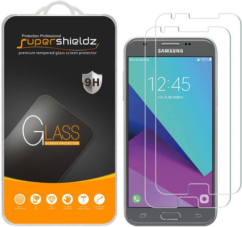 Supershieldz (2 Pack) Designed for Samsung Galaxy J3 2017 Tempered Glass Screen Protector, Anti Scratch, Bubble Free...