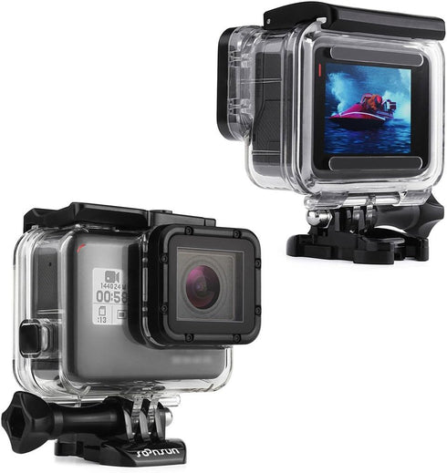 SOONSUN Waterproof Housing Case for GoPro Hero 7/6/5 Black Hero (2018), 45 Meters Underwater Protective Diving Housing Shell Case with Bracket Acc...