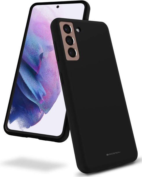 Goospery Liquid Silicone Galaxy S21 Case (6.2") - Silky Touch, Full Body Protection, Shockproof, Microfiber Lining - Black...