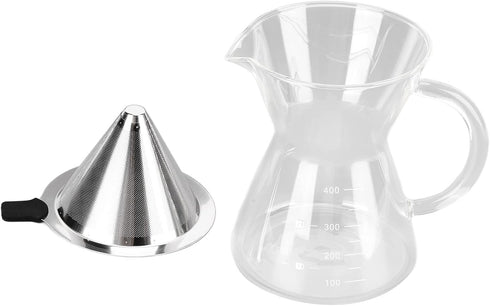 SALUTUY Coffee Kettle, Drip Glass Coffee Maker 400ml Great Gift Accurate Brewing Control Coffee Maker Premium Coffee Brewing Tool for Perfect Cup ...