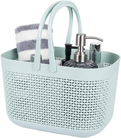 UUJOLY Plastic Organizer Storage Baskets with Handles, Shower Caddy Bins Organizer for Bathroom and kitchen (Blue)...