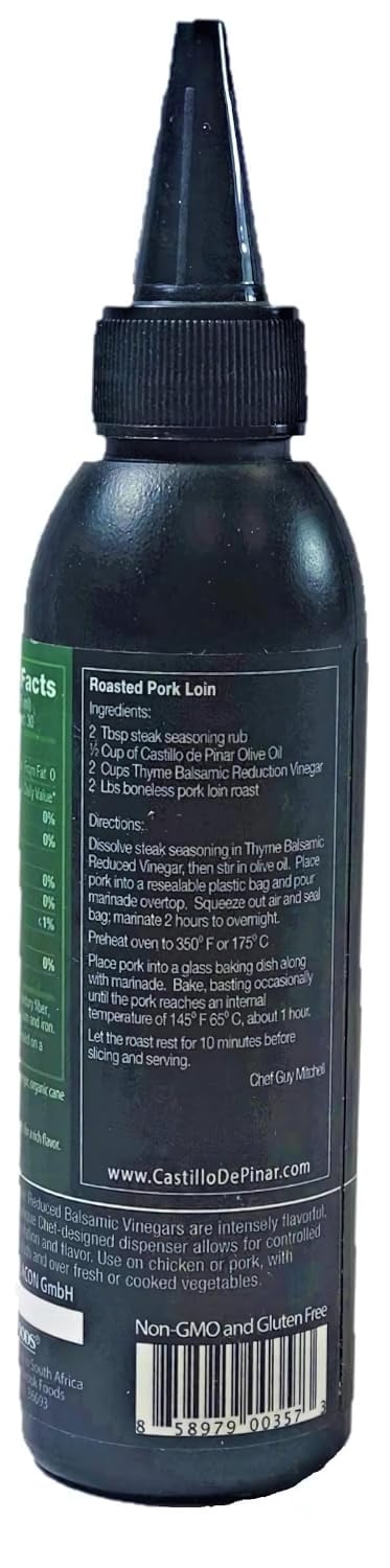 Castillo de Piñar Thyme Balsamic Reduced Vinegar 150ml, Certified USDA Organic Non GMO...