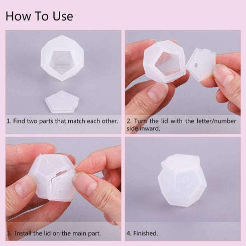 Silicone resin dice molds for resin casting dnd(7Pcs) with Hexagon Dice Box,Epoxy polyhedral dice mold set d&d making kit,Fillet Square Triangle D...
