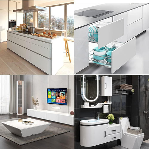 15.8"X78.7" Glossy Self-Adhesive Removable Wallpaper - White Vinyl Contact Paper for Countertops, Cabinets, Furniture...