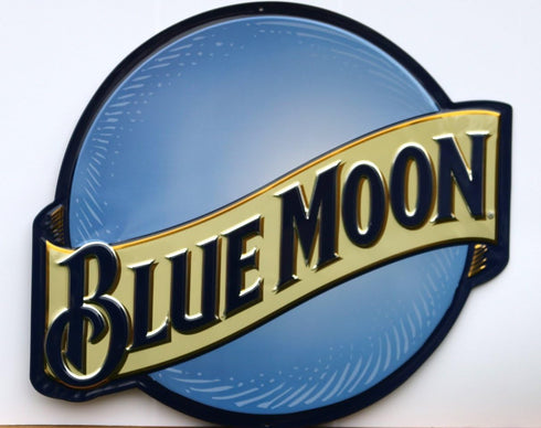 Blue Moon Tin Sign by Ande Rooney...